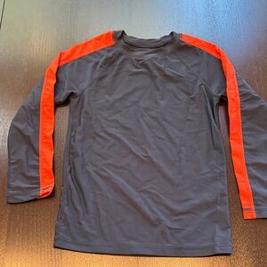 Tea Collection Gray and Orange Kids Swim Rashguard